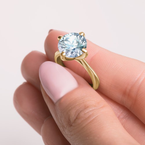 Pierścionek zaręczynowy The Light: złoty, diament